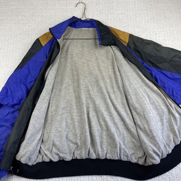 VTG 90s Nike Purple Gold Black Color Block Hooded Windbreaker Jacket Men Read* - Picture 15 of 16